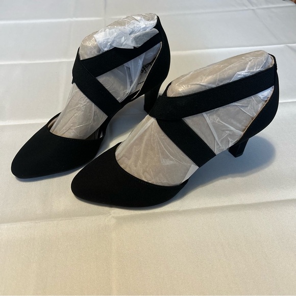 NEW Life Stride Gallery Womens Comfort Insole Almond Toe Pumps Black Size 7.5W - Picture 4 of 8